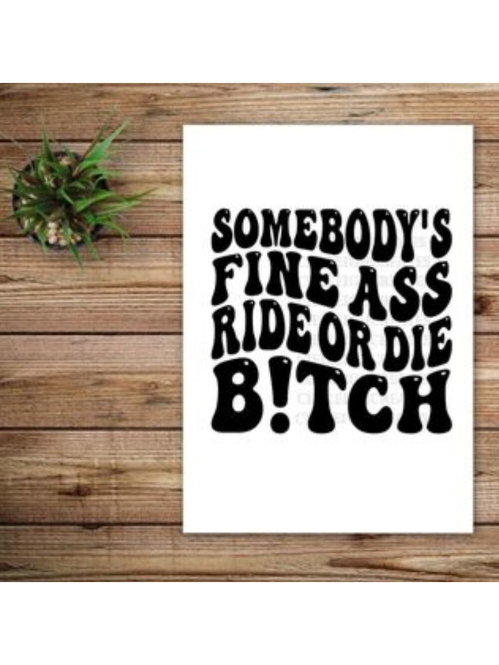 *2 for $20* Somebody's Fine Ass Ride or Die Vinyl Decal Sticker Handcrafted